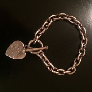 Chi omega heart silver bracelet